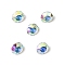Glass Rhinestone Cabochons, Pointed Back & Back Plated, Faceted, Square, Diamond, Crystal AB, 4x3mm