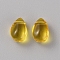 5Pcs Glass Pendants, Teardrop Charms, Yellow, 9x5.5x4.5mm, Hole: 1mm