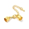Brass Chain Extender, with Cord Ends and Lobster Claw Clasps, Golden, 35mm long, cord end: 7mm wide, 10mm long, hole: 5.5mm