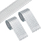 Square Glass Cabochons Rolls, Self Adhesive Mosaic Tiles, for Home Decoration or DIY Crafts, Silver, 41x1.5mm, 1m/roll