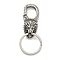 Tibetan Style 316 Surgical Stainless Steel Fittings with 304 Stainless Steel Key Ring, Lion, Antique Silver, 71.5mm