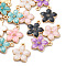 Zinc Alloy Enamel Pendants, Flower, Golden, Mixed Color, 16.5x14.5x2.5~3mm, Hole: 1.5mm