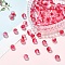 100Pcs Frosted Baking Painted Glass Beads, Round, with Golden Glitter Powder, Crimson, 8~8.5mm, Hole: 1.4~1.6mm