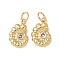 Brass Micro Pave Cubic Zirconia Charms, Cadmium Free & Lead Free, Rack Plating, Long-Lasting Plated, with Jump Ring, Real 18K Gold Plated, Shell Shape, 14x9x3mm, Hole: 3.5mm