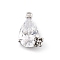 Brass Micro Pave Cubic Zirconia Pendants, Cadmium Free & Nickel Free & Lead Free, Teardrop Charms, Platinum, 15x10.5x6mm, Hole: 1.4mm