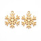 304 Stainless Steel Pendants, Ion Plating(IP), Snowflake Charms, Real 18K Gold Plated, 33.5x27x2mm, Hole: 2.7mm