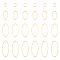 80Pcs 4 Styles Brass Linking Rings, Long-Lasting Plated, Oval, Real 24K Gold Plated, 6~25x4~10x1mm, Inner Diameter: 5~23.6x3~9mm