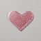 Glitter PU Lerther Bookmark, Heart, Pale Violet Red, 55x60.5x3mm