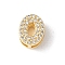 Brass Micro Pave Clear Cubic Zirconia Initial Multi-strand Links, Real 18K Gold Plated, Lead Free & Cadmium Free, Long-Lasting Plated, Rack Plating, Letter O, 10x5~9.5x4.5~5mm, Hole: 1.5~3.2x2~8mm