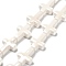 Handmade Porcelain Beads, Bright Glazed Porcelain, Cross, Floral White, 16~17x13~13.5x5.5mm, Hole: 1.4mm, about 20pcs/strand, 13.39 inch(34cm)
