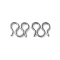 304 Stainless Steel S-Hook Clasps, Stainless Steel Color, 6.5~7x8x1mm, Hole: 2.5x3mm