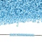 TOHO 11/0 Demi Round Beads, Japanese Seed Beads, (976) Inside Color Crystal/Neon Ice Blue Lined, 2.2x0.9mm, about 8666pcs/50g