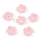 Resin Bead Cap, Flower, Pink, 10x3mm, Hole: 1~1.6mm