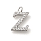 304 Stainless Steel Micro Pave Cubic Zirconia Pendants, Letter A~Z Charms, Letter Z, 12.5x8.5x2mm, Hole: 2mm