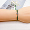 Alloy Cross Link Bracelets for Men Women, with Nylon Braided Cord, Platinum, Green, 5-7/8~12-5/8 inch(15~32cm)