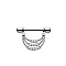 316 Surgical Stainless Steel Crystal Rhinestone Tri Rope Nipple Stirrup, Stainless Steel Color, 16mm