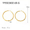 Stylish 304 Stainless Steel Big Hoop Earrings, Real 18K Gold Plated, 60x3mm