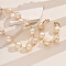 Elegant Plastic Imitation Pearl Round Beads Necklaces & Bracelets Sets for Women, Brass Jewelry Sets, White, Necklaces: 16.54 inch(42cm)