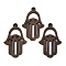 Walnut Wood Pendants, Hamsa Hand, Coconut Brown, 44x28.5x2.5mm, Hole: 2mm