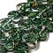 Dyed Natural Imperial Jasper with Resin Beads Strands, Heart, Dark Green, 14x16x5mm, Hole: 1.2mm, about 13pcs/strand, 6.81 inch(17.3cm)
