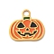 304 Stainless Steel Enamel Halloween Theme Charms, Golden, Pumpkin, 13x14x1mm, Hole: 2mm