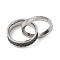 304 Stainless Steel Interlocking Ring Pendants, Ring, Stainless Steel Color, 40.5x22.5mm