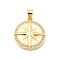 Brass Micro Pave Clear Cubic Zirconia Pendants, with Sythetic Opal, Flat Round with Star, Real 18K Gold Plated, 20.5x18x3.5mm, Hole: 4x3.5mm