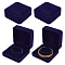 Square Velvet Bracelet Display Boxes, Jewelry Storage Gift Case for Bracelet, Bangle, Midnight Blue, 9x9x4.15cm