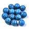 Synthetic Turquoise Beads, No Hole/Undrilled, Round, Royal Blue, 8mm