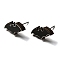 Wood Stud Earrings, with 316 Surgical Stainless Steel Pin, Halloween Theme, Black, Bat, 16x8mm