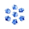 Transparent Glass Beads, Faceted, Plum Blossom, Royal Blue, 13x13.5x8.5mm, Hole: 1mm