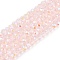 Electroplate Glass Beads Strands, Half Rainbow Plated, Faceted, Rondelle, Pink, 2.3~2.7x2mm, Hole: 0.4mm, about 135~140pcs/strand, 26~27cm