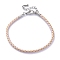Polyester Cord Braided Bracelet Makings, with Stainless Steel Claw Lobster Clasps, Brass Findings, Long-Lasting Plated, Lavender Blush, 7-3/8 inch(18.8cm)
