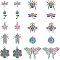 20Pcs 10 Style Alloy Pendants, Bees & Cicada & Spider, Rainbow Color, 16~32x9.5~47x1.5~5mm, Hole: 1.2~2.5mm, 2pcs/style 