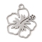 Non-Tarnish Manual Polishing 201 Stainless Steel Pendants, Laser Cut, Flower Charm, Stainless Steel Color, 17x15x1mm, Hole: 1.6mm