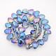Faceted Heart Electroplate Rainbow Plated Glass Beads Strands EGLA-P010-M-2