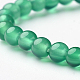 Natural Green Agate Round Bead Stretch Bracelets BJEW-L594-B01-2