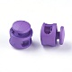 プラスチック製のスプリングコードロック  鉄パーツ  プラチナ  暗紫色  17x17x16mm  穴：4x6.5mm X-FIND-WH0039-01F-2