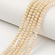 Electroplate Opaque Solid Color Glass Beads Strands EGLA-A034-P10mm-L14-1