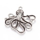 Tibetan Style Antique Silver Alloy Octopus Large Pendants X-TIBEP-429-AS-FF-2