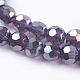 Brins de perles de verre rondes à facettes (32 facettes) X-EGLA-D021-73-3
