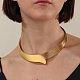 ステンレススチールカフチョーカーネックレス  硬いネックレス  ゴールドカラー  15.75インチ（40cm） SF6573-1-6