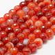 Faceted Natural Striped Agate/Banded Agate Beads Strands G-F447-4mm-H03-1