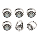 Chgcraft 6 piezas fornituras de anillo de dedo de aleación ajustable FIND-CA0007-36-1