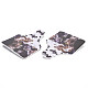 イミテーションレザービッグペンダント  牛の模様と長方形  ブラック  60x45x2mm  穴：1.6mm FIND-Q090-001B-2