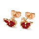 Brass Rhinestone Stud Earrings EJEW-Z021-06KCG-1