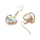 Естественно Paua оболочки болтающийся серьги EJEW-JE06274-04-4