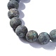 Bracelets extensibles à perles rondes en turquoise africaine (jaspe) BJEW-JB04174-04-2