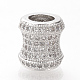 Perles européennes en laiton avec zircone cubique de micro pave ZIRC-T002-99P-1
