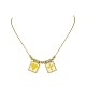 Rectangle avec croix et coeur collier pendentif en perles de rocaille de verre NJEW-MZ00015-01-4